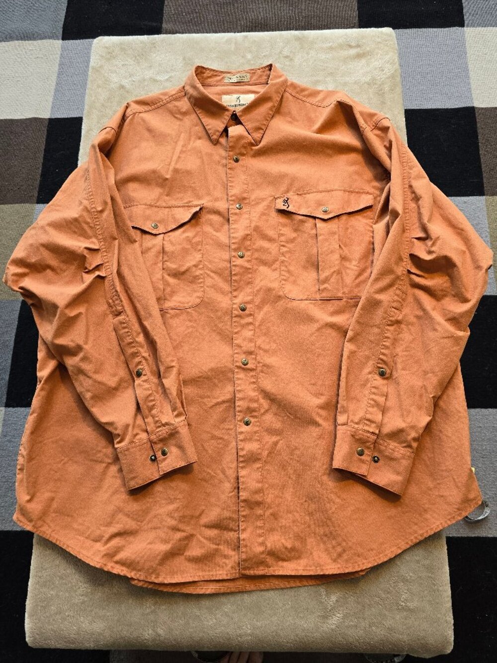 Rare Vintage Browning heavy cotton button up long sleeve shirt XXL